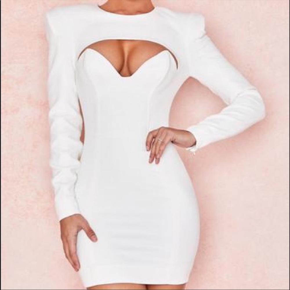 House of CB Olinda cutout white dress LARGE